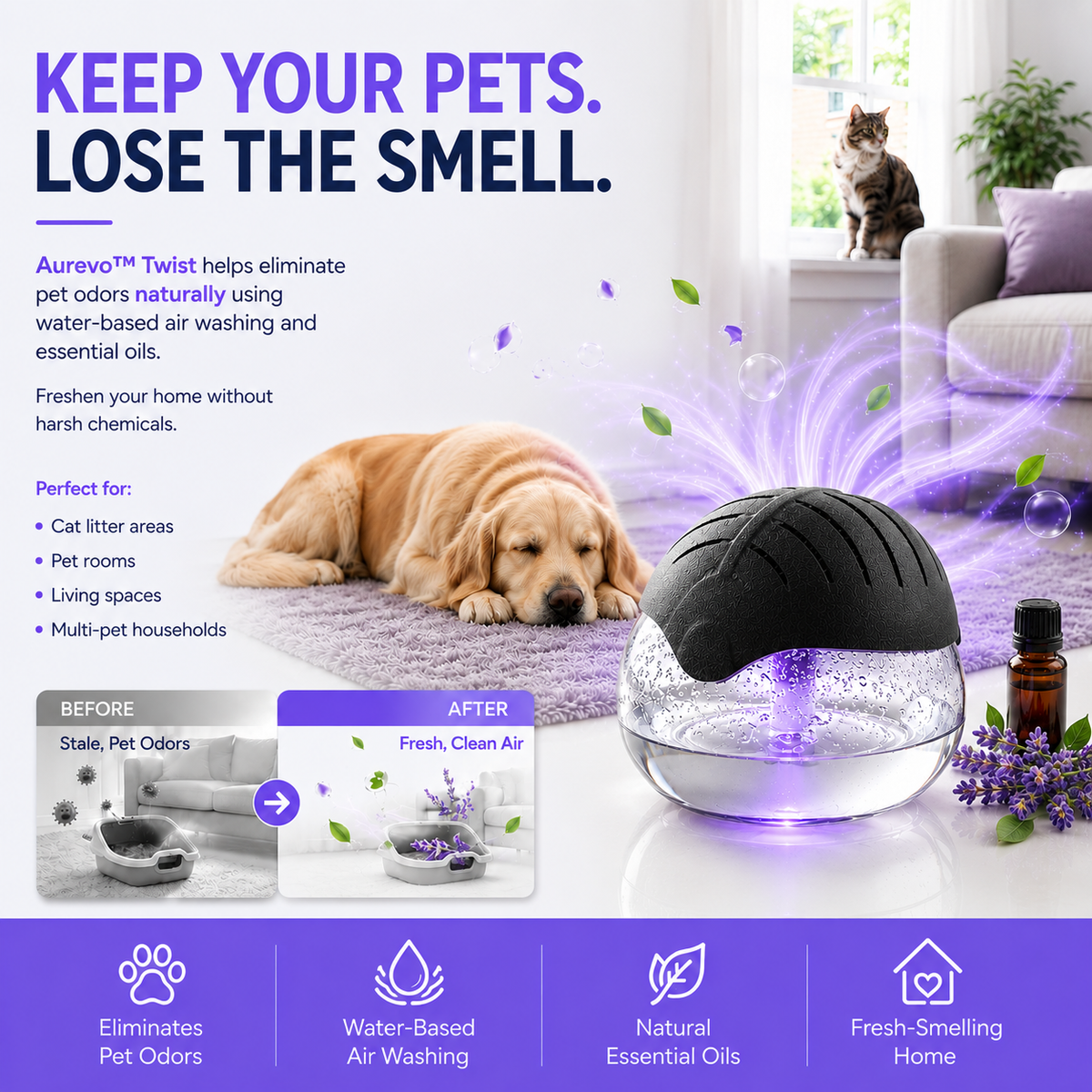 Aurevo™ Twist  Natural Pet Odor  Solution
