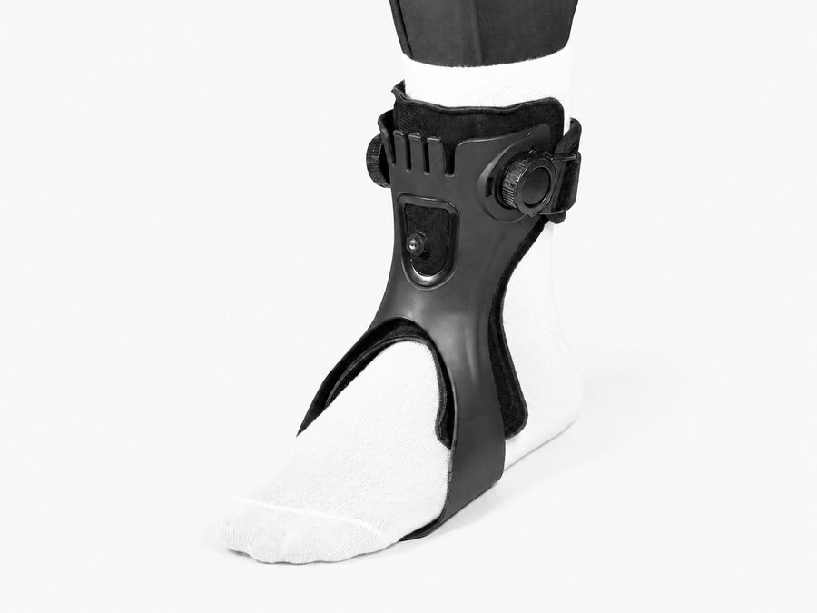The frame locks your ankle at 90°